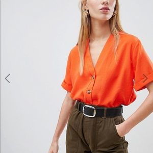 New look ASOS orange boxy shirt